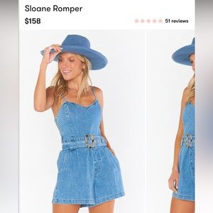 Show Me Your Mumu Sloane Denim Romper size L
